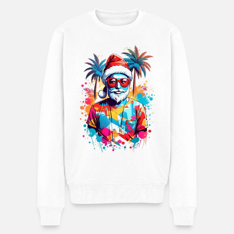 Coole Weihnachtsmann - Männer Premium Bio Pullover - Weiß