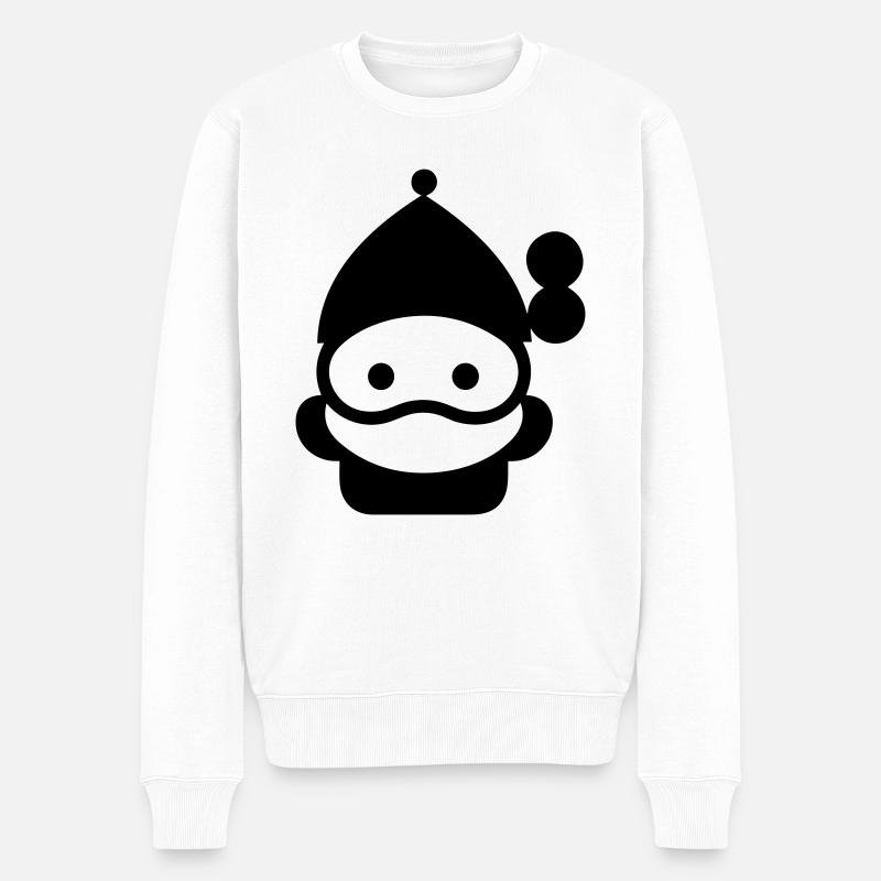 Kleiner Weihnachtsmann - Männer Premium Bio Pullover - Weiß