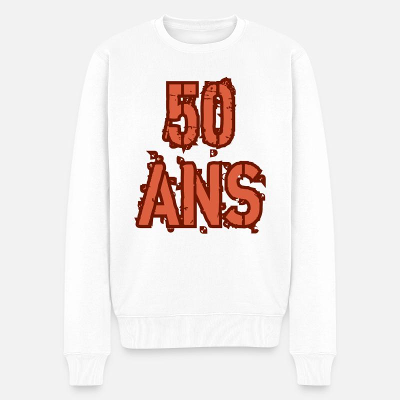 50 ANS - Pull Premium bio Homme - blanc