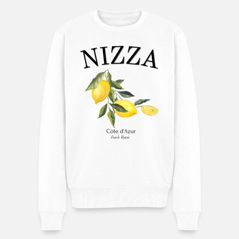 Nizza - Frankreich - Cote d'azur - Geschenk - Männer Premium Bio Pullover - Weiß