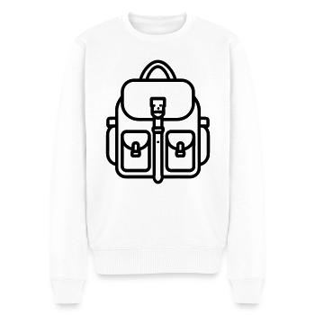 Rucksack - Männer Premium Bio Pullover - Weiß - Vorne - Thijin (182cm)