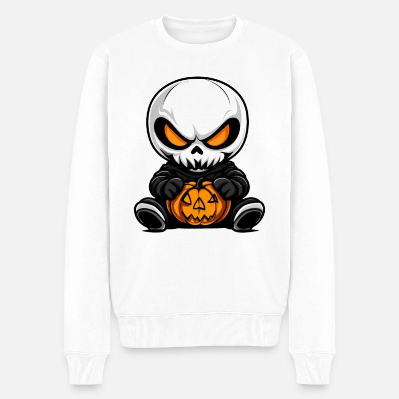 Zombie Halloween Squelette - Pull Premium bio Homme - blanc