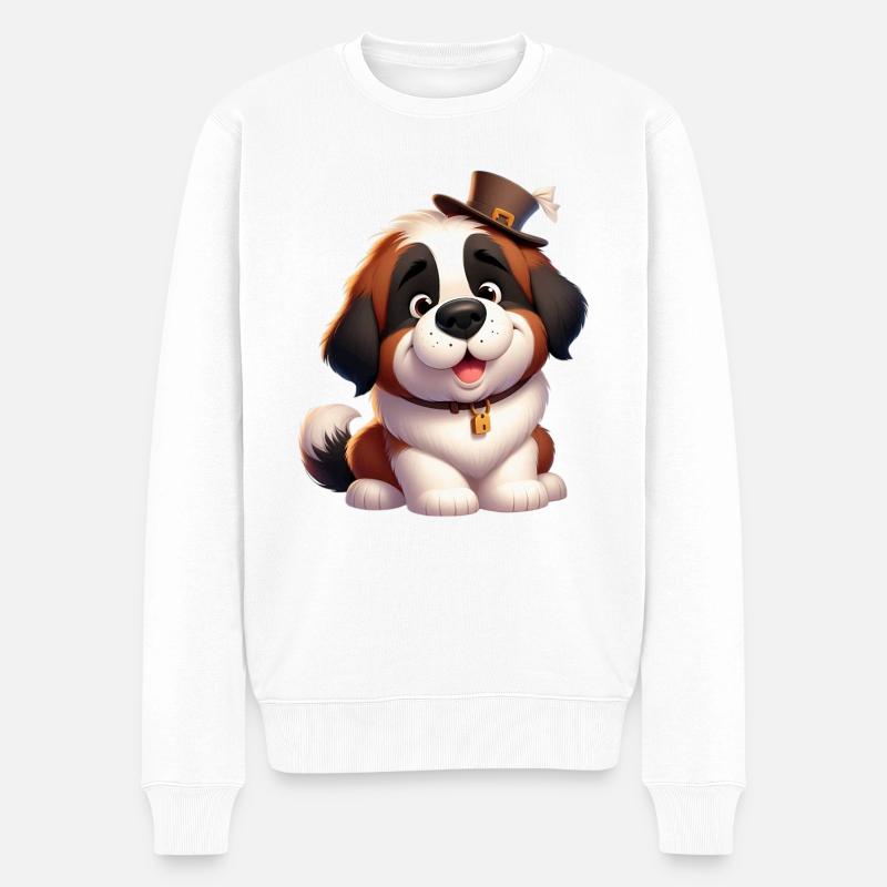 Sankt Bernhard 8 - Männer Premium Bio Pullover - Weiß