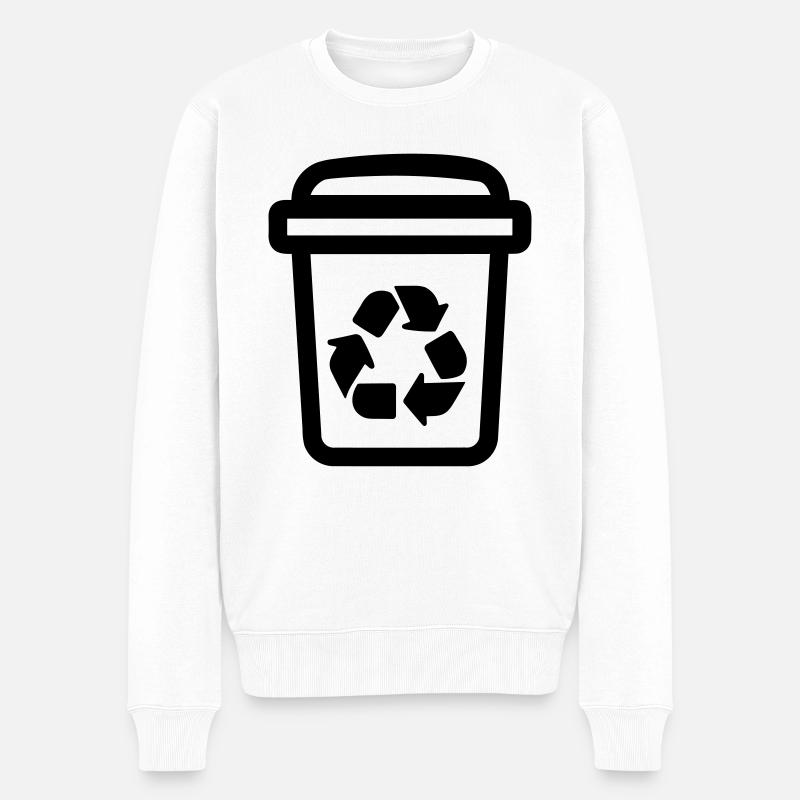 Mülltonne - Männer Premium Bio Pullover - Weiß
