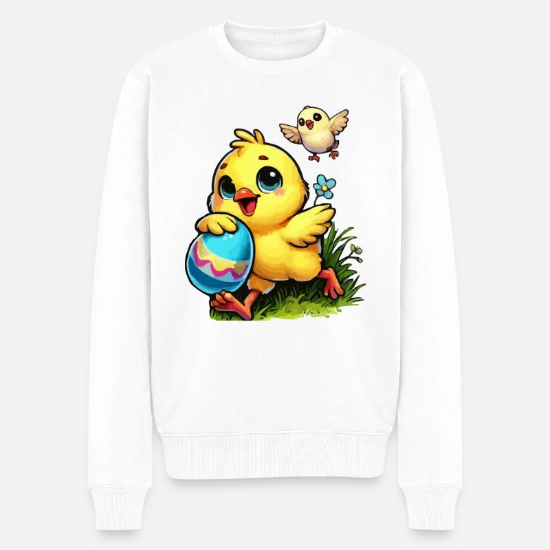 Kyllinger påske - Økologisk premium-sweatshirt til mænd - hvid