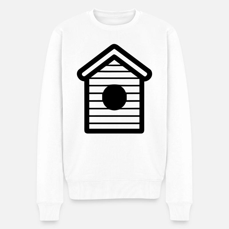 Vogelhaus - Männer Premium Bio Pullover - Weiß