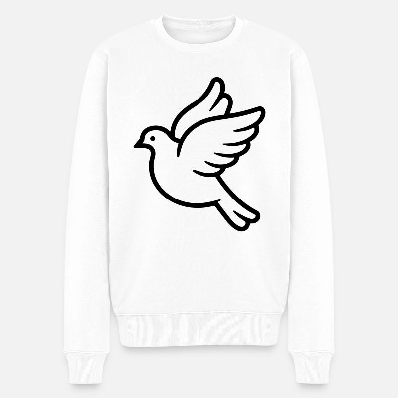 Taube - Männer Premium Bio Pullover - Weiß