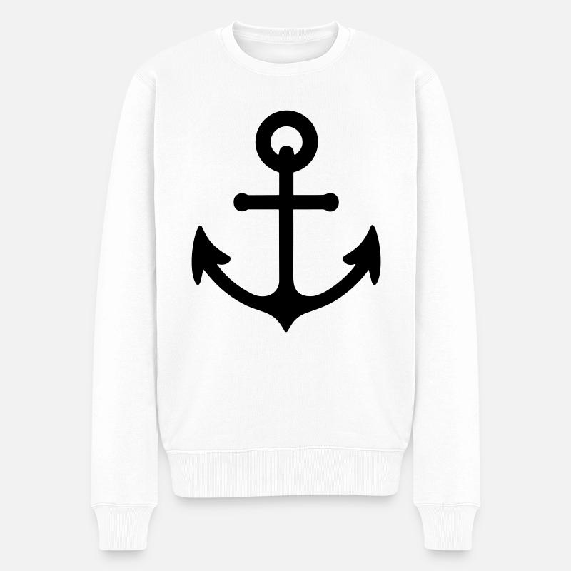 Anker - Männer Premium Bio Pullover - Weiß
