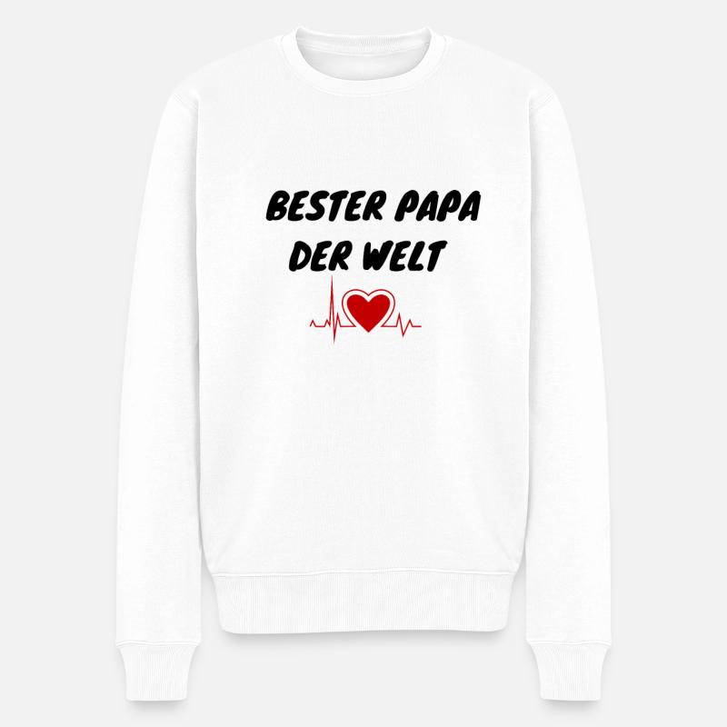 Bester Papa - Männer Premium Bio Pullover - Weiß