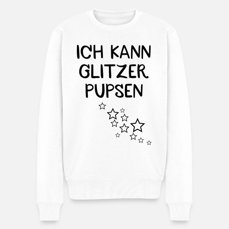 Ich kann Glitzer pupsen - Männer Premium Bio Pullover - Weiß