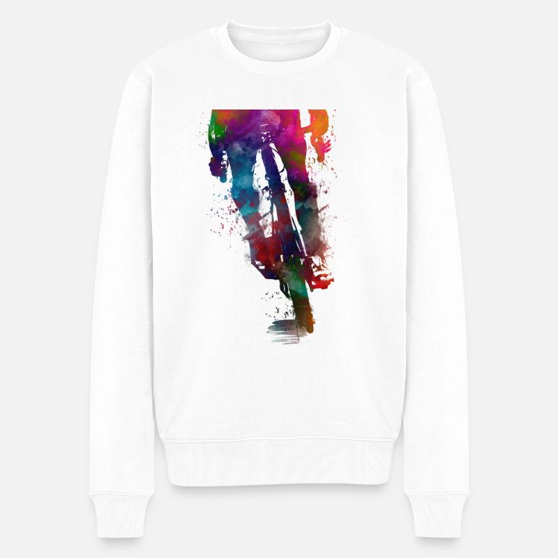 Radsport Kunst - Männer Premium Bio Pullover - Weiß
