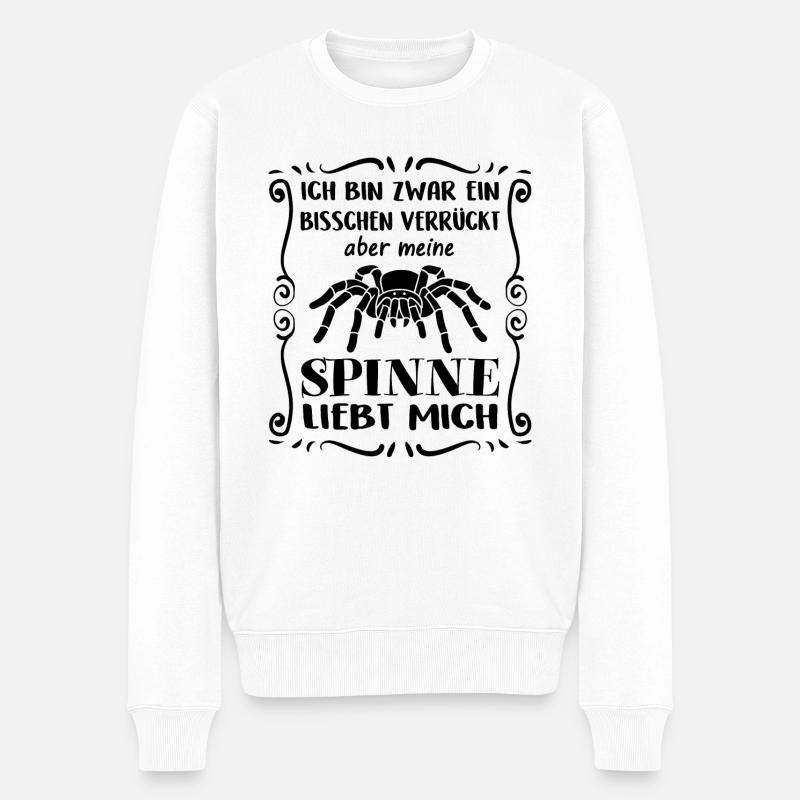 Meine Spinne liebt mich - Vogelspinne - Männer Premium Bio Pullover - Weiß