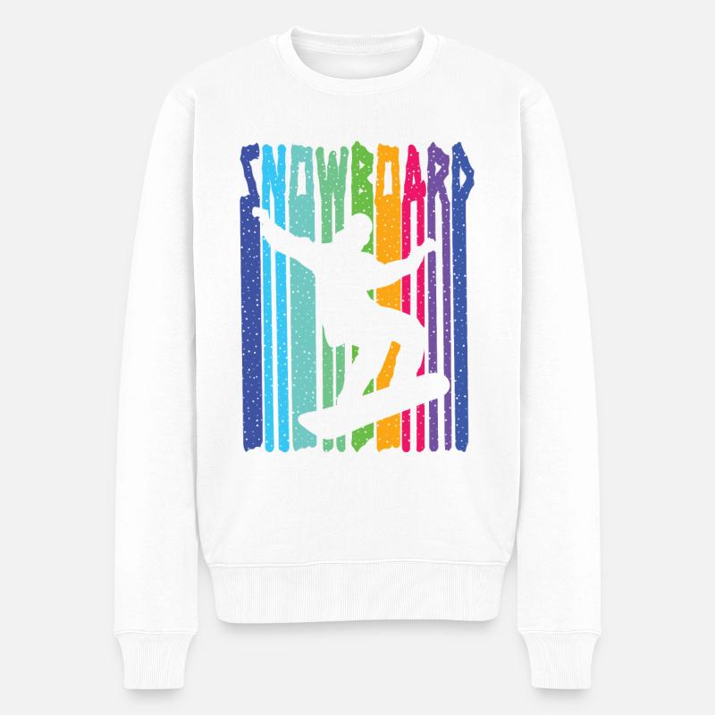 Snowboard Snowboarder - Männer Premium Bio Pullover - Weiß