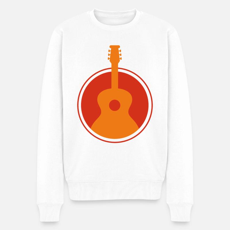 Gitarre - Guitar / Acoustic Guitar - Männer Premium Bio Pullover - Weiß