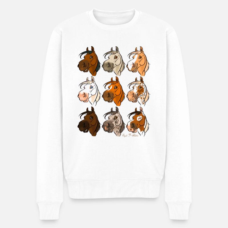 Pferdesammlung "Rascals", die 9! - Männer Premium Bio Pullover - Weiß
