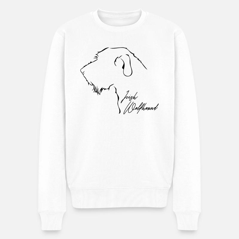 IRISH WOLFHOUND Profil Hunde Windhunde Wilsigns - Männer Premium Bio Pullover - Weiß