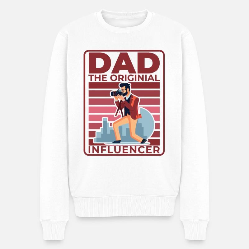 Papa : L’influenceur d’origine - Pull Premium bio Homme - blanc