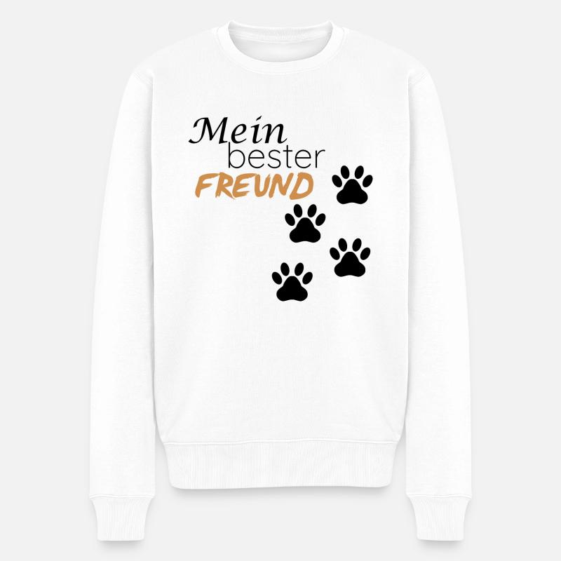 Mein bester Freund - der Hund - Männer Premium Bio Pullover - Weiß