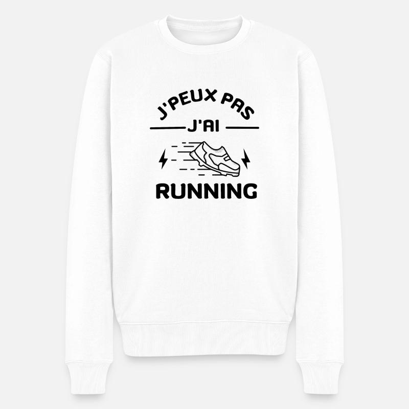 j'peux pas j'ai running - Pull Premium bio Homme - blanc