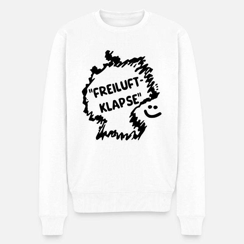 Freiluft Klapse - Männer Premium Bio Pullover - Weiß