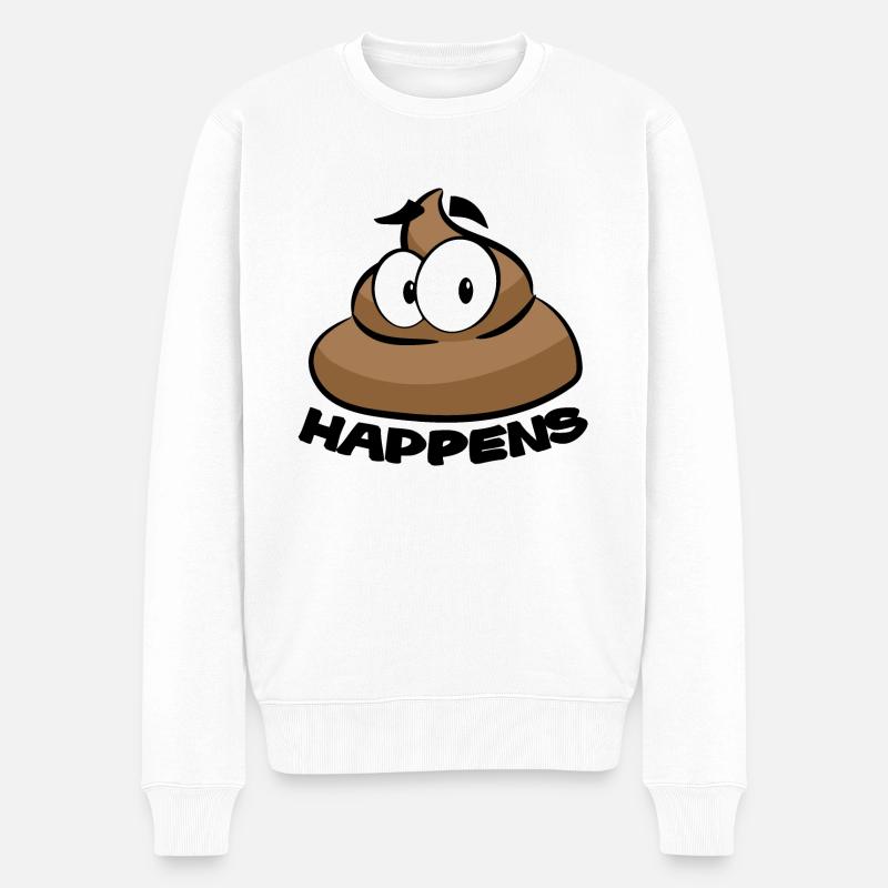 SHIT HAPPENS POOP - Pull Premium bio Homme - blanc