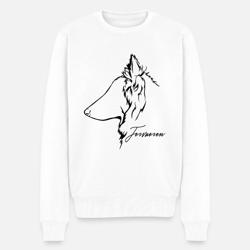 TERVUEREN Profil Hunde Hund Wilsigns - Männer Premium Bio Pullover - Weiß