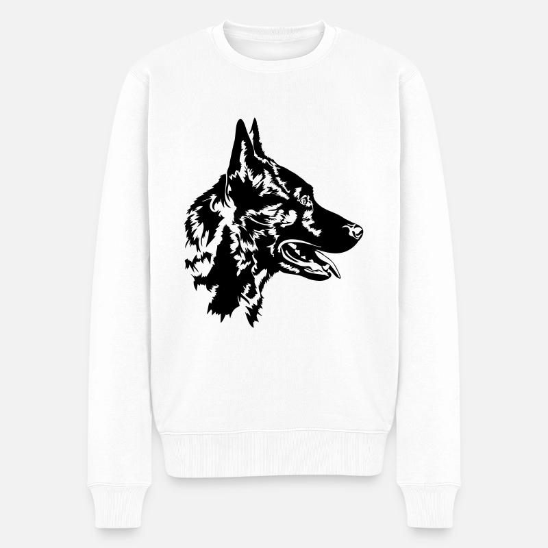 HOLLANDSE HERDER - HOLLANDSE HERDERSHOND Wilsigns - Männer Premium Bio Pullover - Weiß