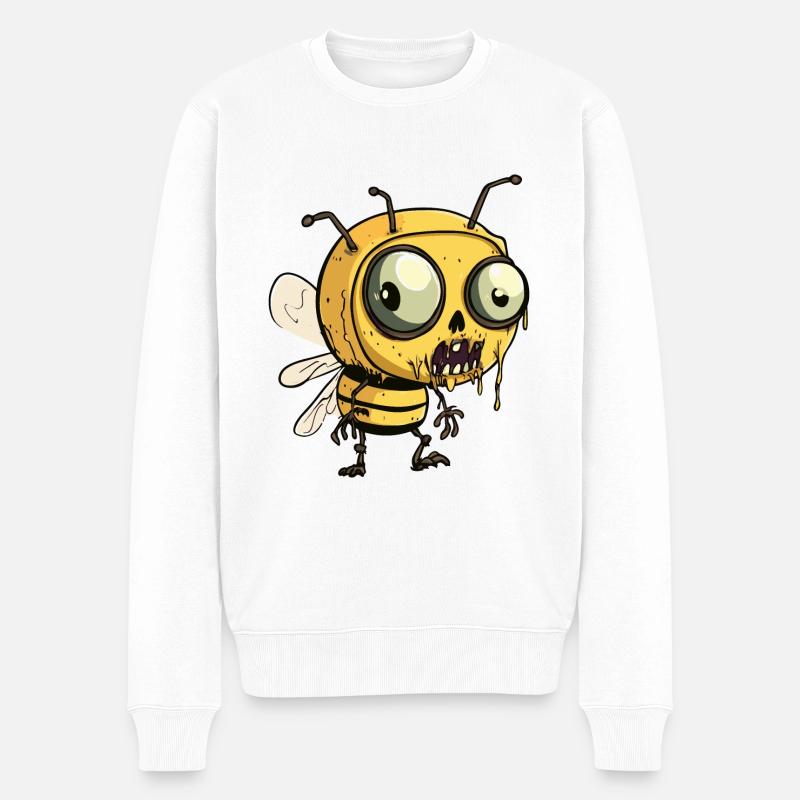Biene Halloween Comic Lustig - Männer Premium Bio Pullover - Weiß