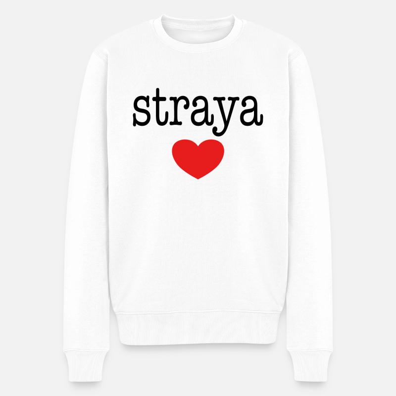 Straya avec du cœur - Pull Premium bio Homme - blanc