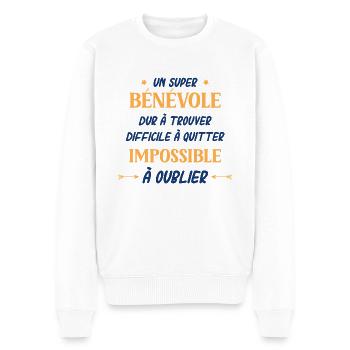 Un super bénévole - Pull Premium bio Homme - blanc - Devant - Thijin (182cm)