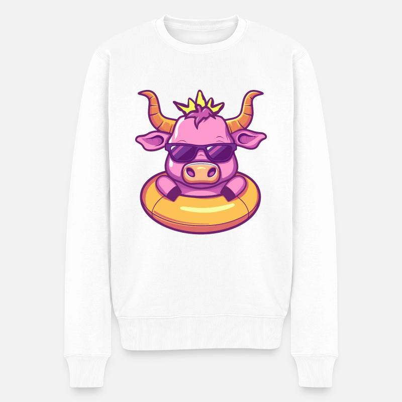 Bande dessinée d’été Taureau - Pull Premium bio Homme - blanc