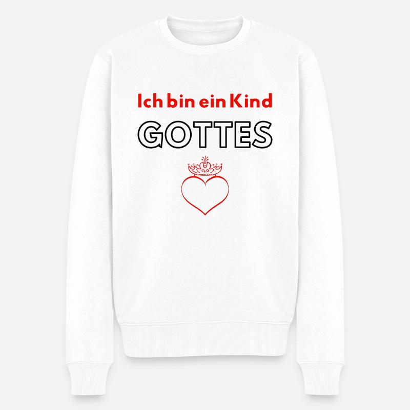 Ich bin ein Kind GOTTES ♥ - Männer Premium Bio Pullover - Weiß