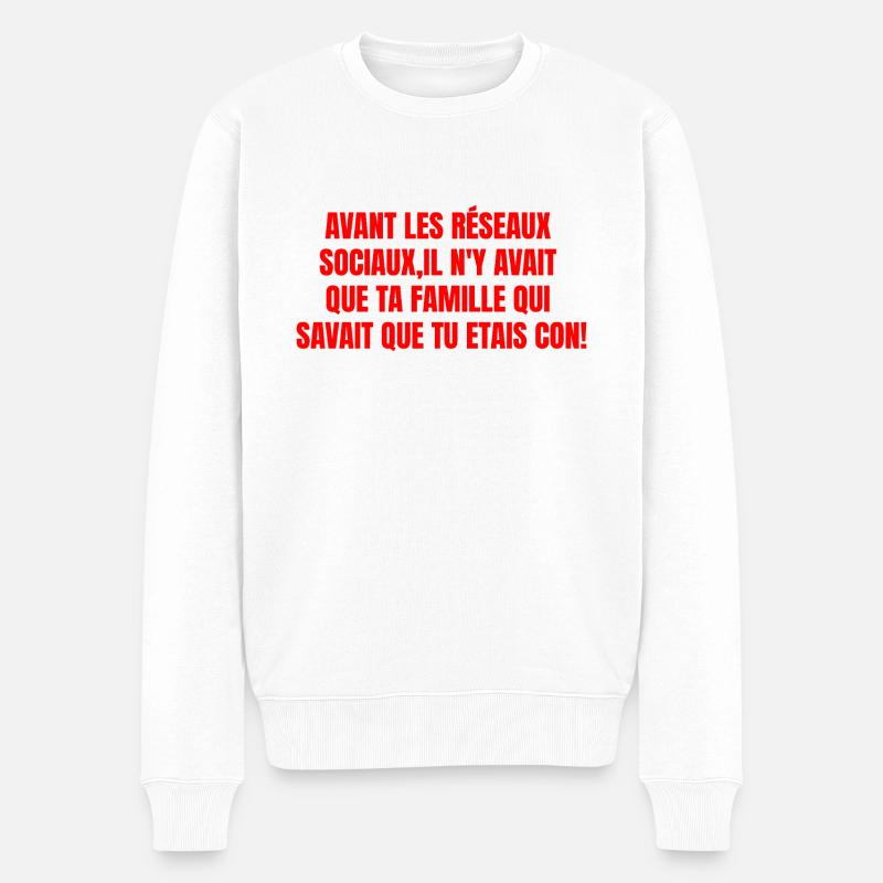 Humour - Pull Premium bio Homme - blanc