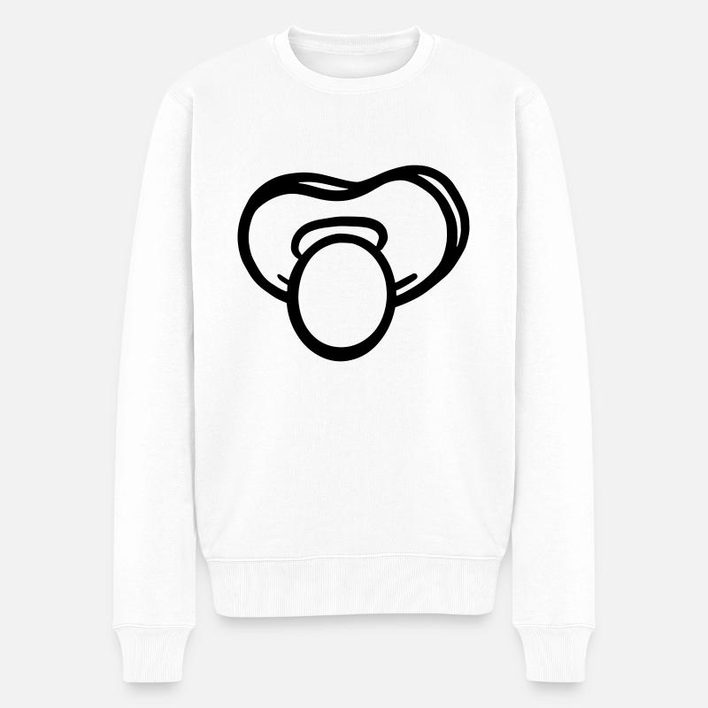 Schnuller Vector - Männer Premium Bio Pullover - Weiß