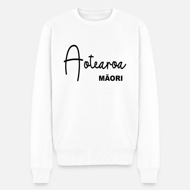 Aotearoa MAORI - Männer Premium Bio Pullover - Weiß