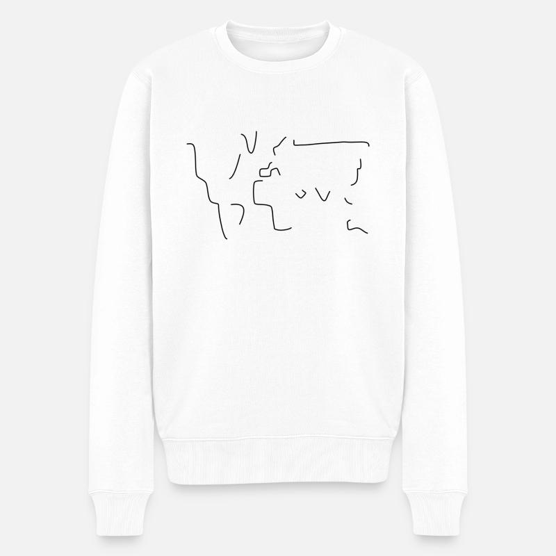 Weltkarte in Strichlinien - Männer Premium Bio Pullover - Weiß