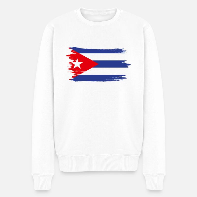 Cuba - Männer Premium Bio Pullover - Weiß