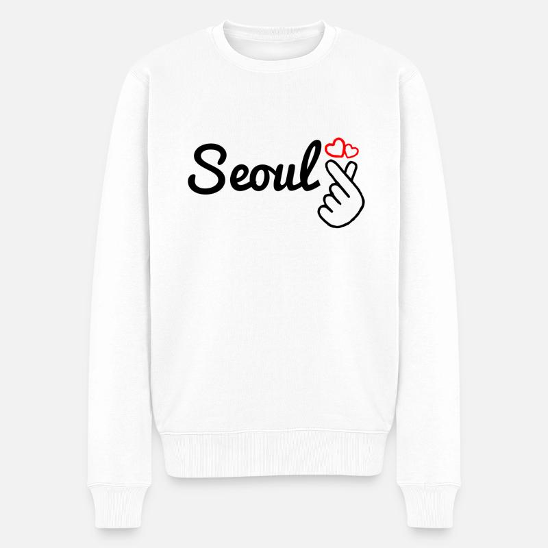 Seoul - Männer Premium Bio Pullover - Weiß