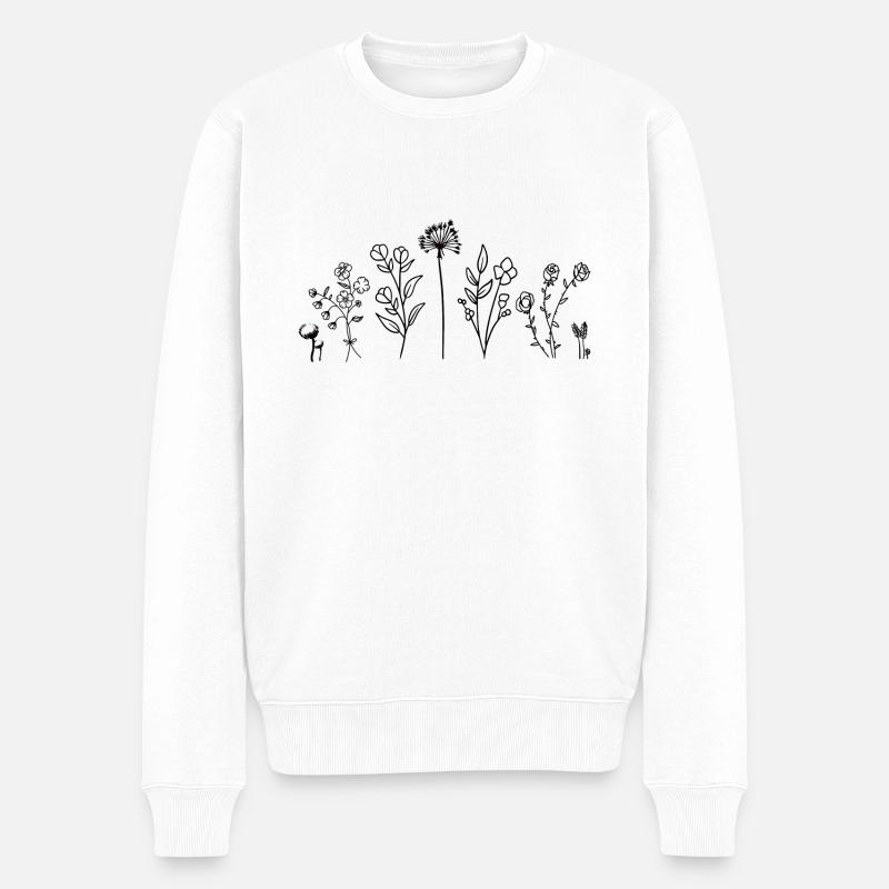 spring flowers - Männer Premium Bio Pullover - Weiß