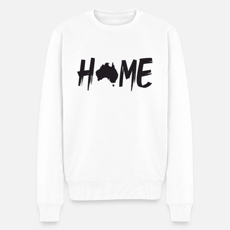 HOME AUSTRALIA - Männer Premium Bio Pullover - Weiß