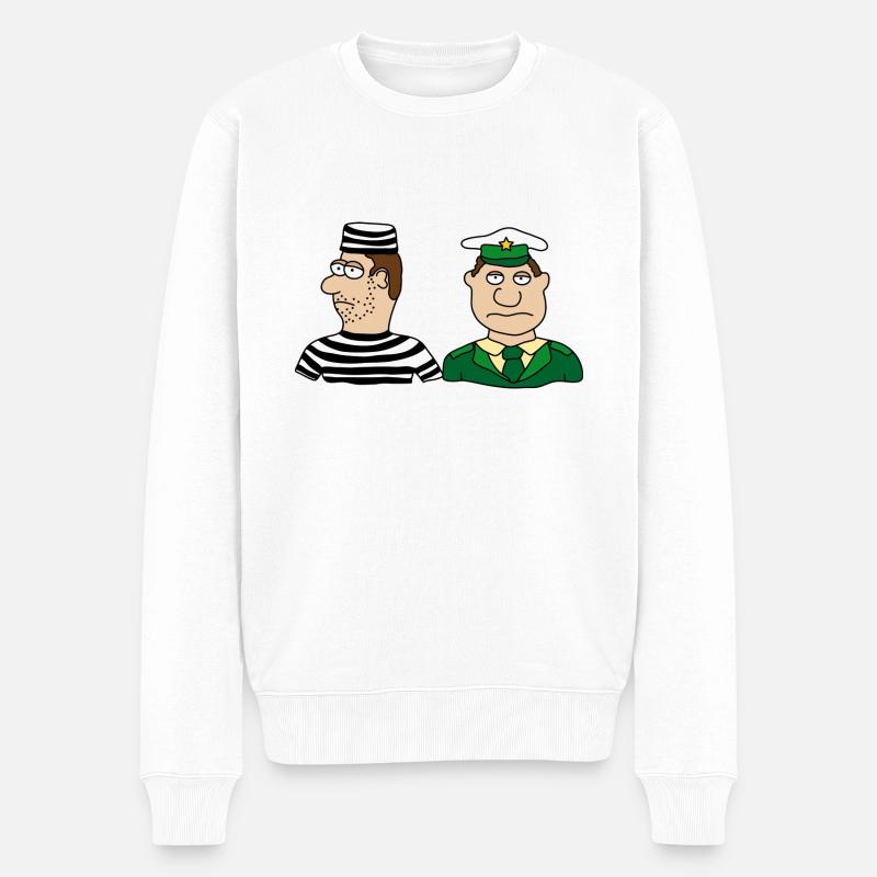 Polizei - Männer Premium Bio Pullover - Weiß