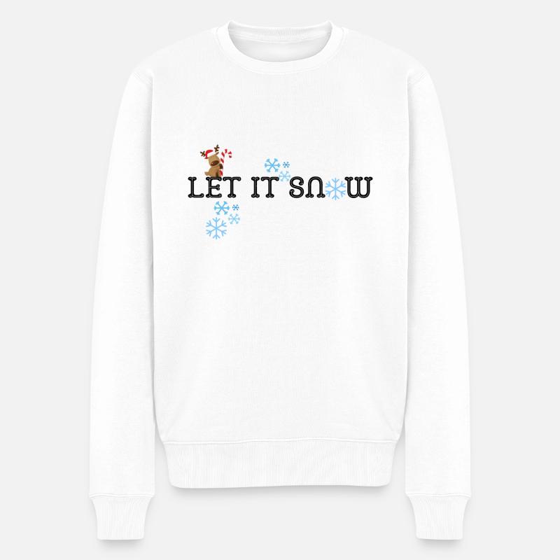 Let it snow | Weihnachten - Männer Premium Bio Pullover - Weiß