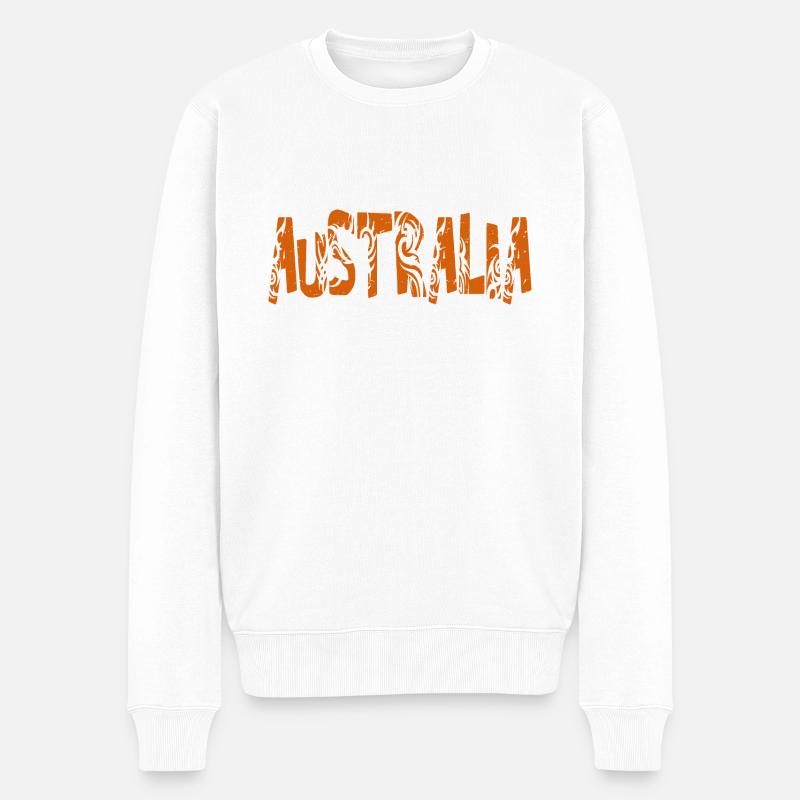 AUSTRALIA - Männer Premium Bio Pullover - Weiß
