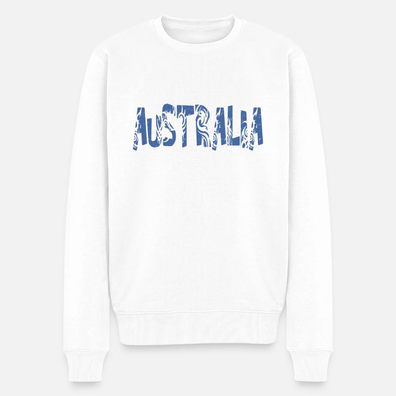 AUSTRALIA - Männer Premium Bio Pullover - Weiß