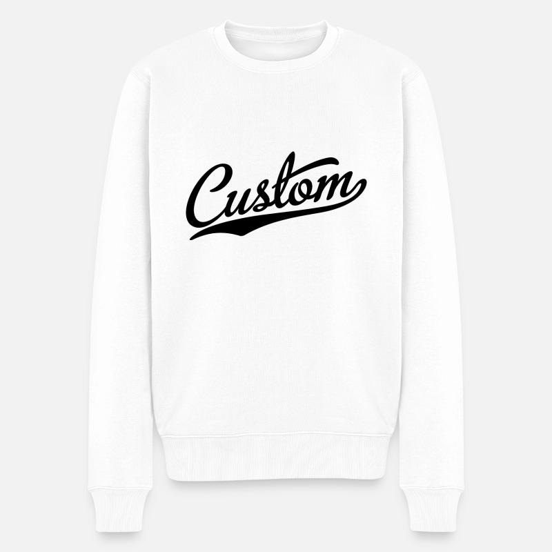 Custom - Männer Premium Bio Pullover - Weiß