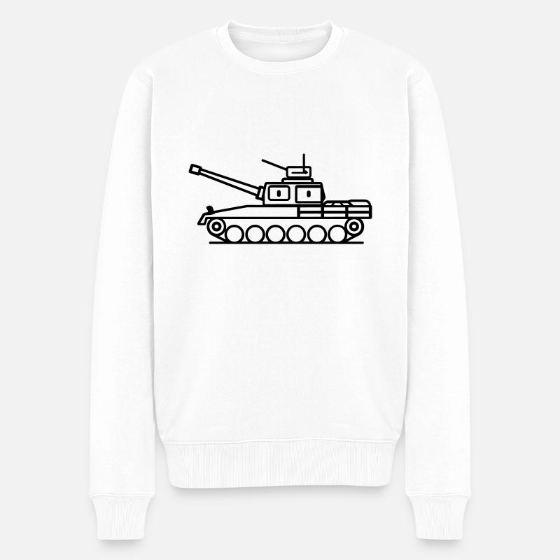 Panzer - Männer Premium Bio Pullover - Weiß