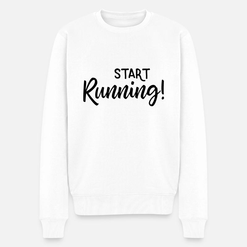 Démarrer l’exécution - Pull Premium bio Homme - blanc