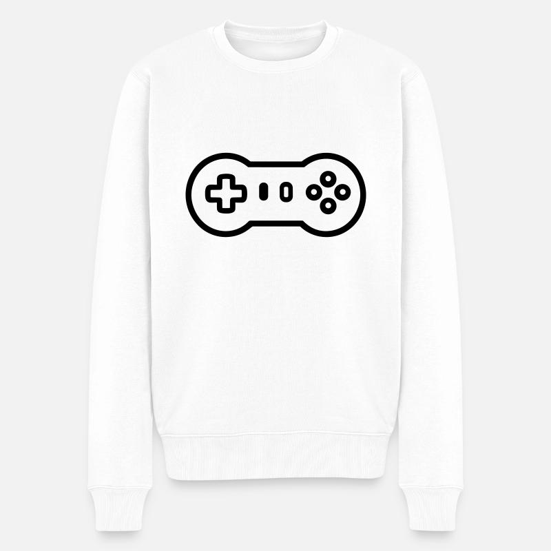 Videospiel-Controller - Männer Premium Bio Pullover - Weiß