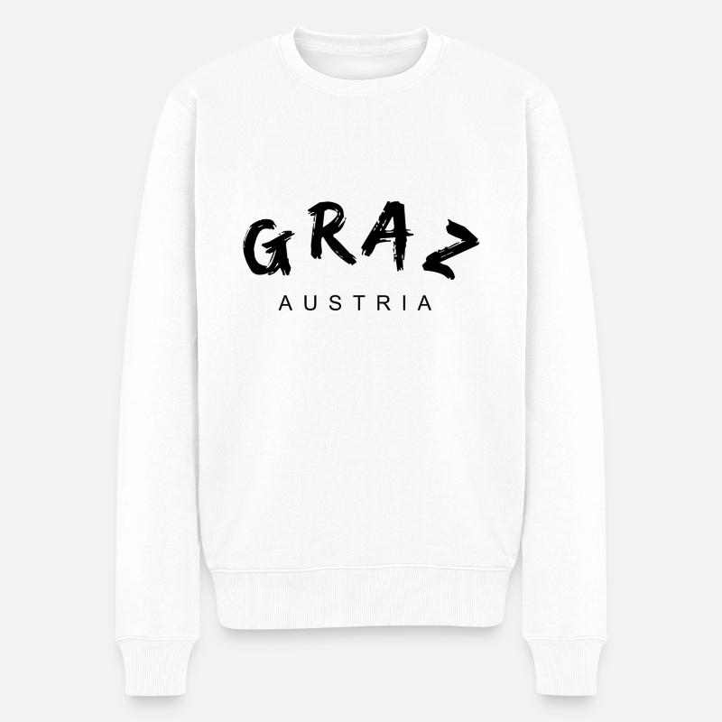 Graz - Männer Premium Bio Pullover - Weiß
