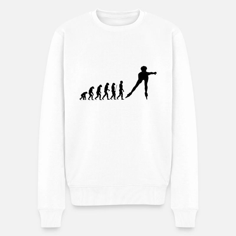 Inline Skater Evolution - Männer Premium Bio Pullover - Weiß